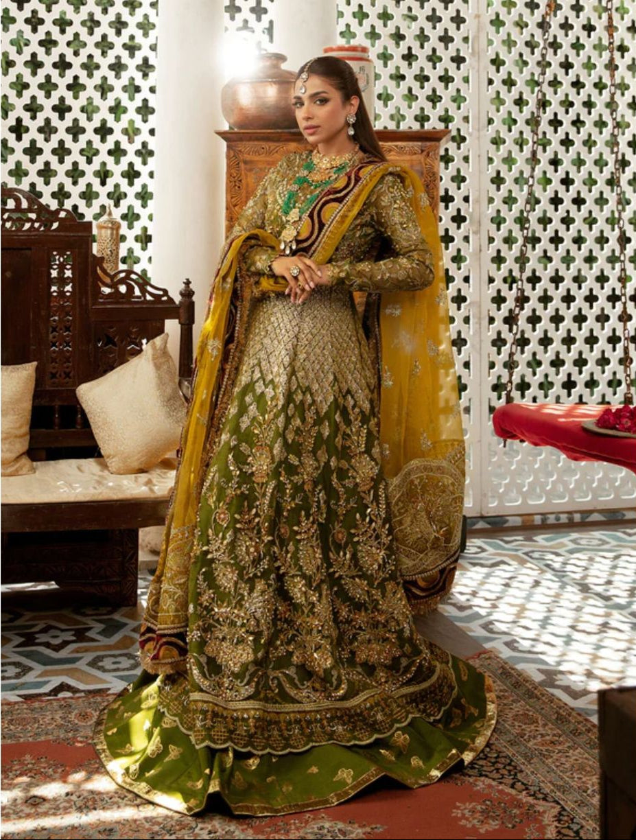 Pakistani Indian Style Wedding Dress Collection Organza Heavy Embroidered Latest Maxi Long Frock Style